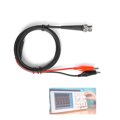 Image of 27 inch Length Generator Test Line Cable,0.12in / 4mm Diameter Channel Arbitrary Waveform Function Generator BNC Coaxial Cable, Red and Black Clip Test Cable Probe s