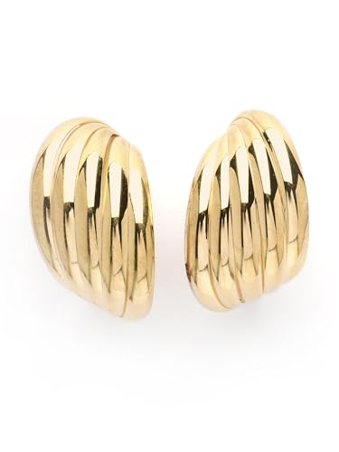 Image of Bohey by KARATCART Gold-Toned Classic Half Hoop Earrings for Women