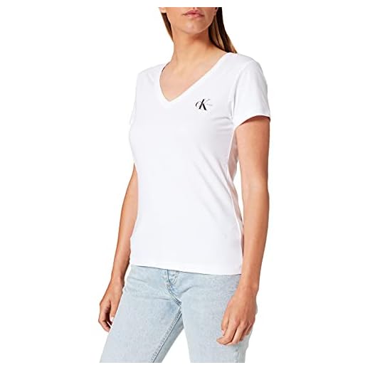 Calvin Klein Jeans Dam monogram smal v-ringad t-shirt