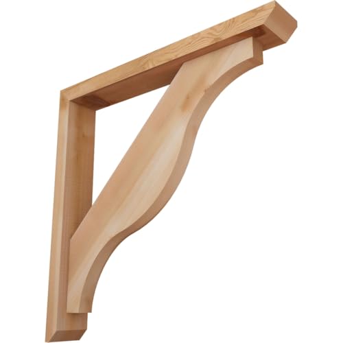 3 1/2"W x 24"D x 24"H Funston Slat Smooth Bracket w/Offset Brace, Western Red Cedar