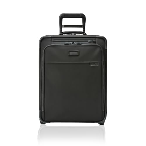 Briggs & Riley Global 2-Wheel Expandable Carry On - Luggage for International Travel, Suitcases with Wheels, Softside Rolling Bag for Men & Women, Self-Repairing Zipper - Baseline Collection, Black