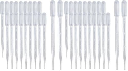 Image of Zkupanx 20 PCS 3ml Dropper Pipettes - Disposable Pipettes Dropper for Accurate Liquid Transfer, Perfect for Essential Oils, Resin, Crafts, Labs, Home DIY - Plastic Pipette, Droppers (Pack of 2)
