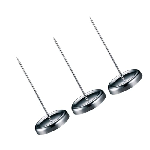 HOMSFOU 3-Piece Stainless Steel Menu Summons Fork for Office Home Kitchen Bill Holder Memo Holder Receipt Needle Folder Restaurant Accessory