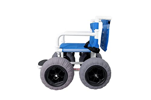 Beach Wheelchair for Soft Sand, 16' Balloon Tires, Push-Assisted Design, 250 lb Capacity, Easily Disassembles – WC-16