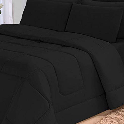 Kit com 6 peças Edredom Soft Casa Dona Casal Preto