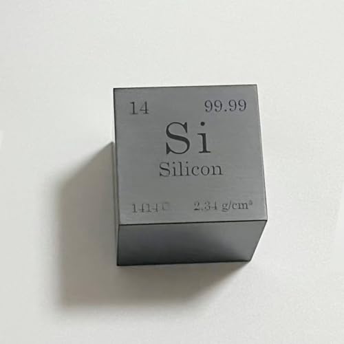 Image of High-Purity Element Cubes | Titanium, Silicon, Iron, Magnesium, Zinc, Tungsten & Carbon | 10mm, 25.4mm, 38.1mm | STEM, Display & Collection (Silicon, 0.39inch)