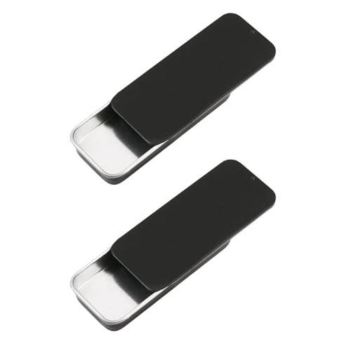 Vagocom 2Pcs Portable Metal Toothpicks Holder, Empty 3.15*1.3*0.51inch / 8*3.3*1.3cm Reusable Toothpick Case, Toothpick Holder Dispenser for Travel,Outdoor(Black)