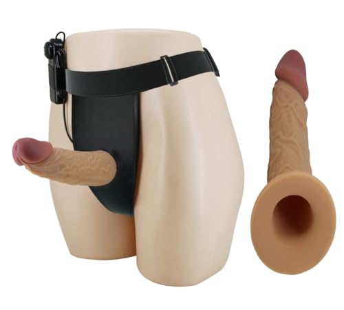 CUPIDO TOYS Strapon cavo vibrante in SILICONE indossabile dall'uomo, Dildo indossabile VIBRATORE Strapon, Cintura fallica per Uomo, Pene indossabile vuoto che prolunga pene, Guaina fallica con cintura