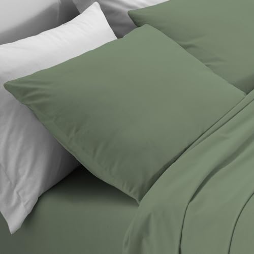 Parure de lit flanelle douce Mahome sauge pour un cocon de sérénité - 5