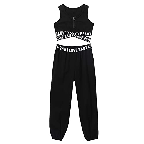 Kids Girls' 2 Piece Athletic Pants with Tank Crop Tops Tracksuit Sets for Gymnastics Dancing Sports Workout Fitness3