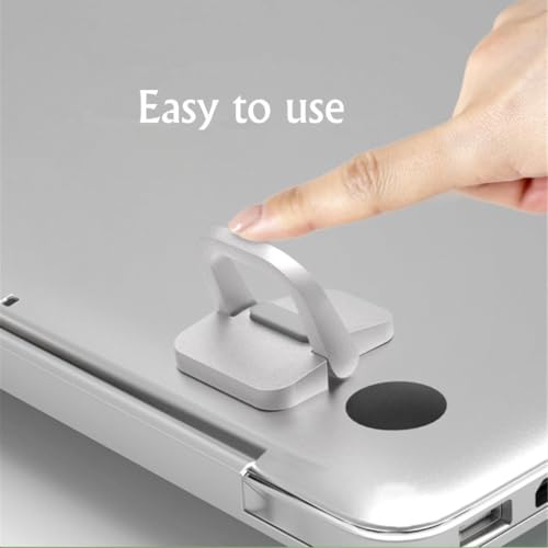 Image of Mini Laptop Stand Foldable Invisible Laptop Feet for Laptops & Tablets, Alloy Steel Keyboard Riser with Anti-Slip Silicone Pads, Portable Ergonomic Cooling Stand, Self-Adhesive Laptop Lift, Pack of 2