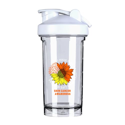 I Have Time To Listen Your Life Matters Skin Cancer Awareness 18 Ounce Shaker Bottle Drink Mixer Leak-proof Pre Workout Protein Shakes Meal Replacement Shakes Bottles 500ML/18 Oz White