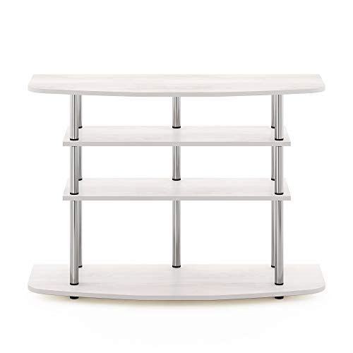 Image of Furinno Frans Turn-N-Tube TV Stand for TV Size up to 43 Inch, 4-Tier, White Oak