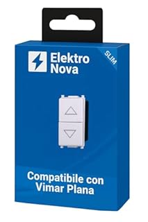 Elektronova Pulsante Doppio Saliscendi 1P+1P NO Bianco compatibile Vimar Plana 1202