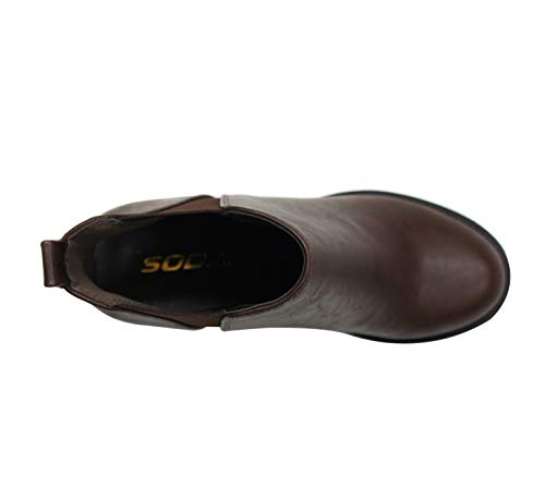 Soda Womens Casual Almond Toe Lug Sole Chunky Heel Ankle Booties3