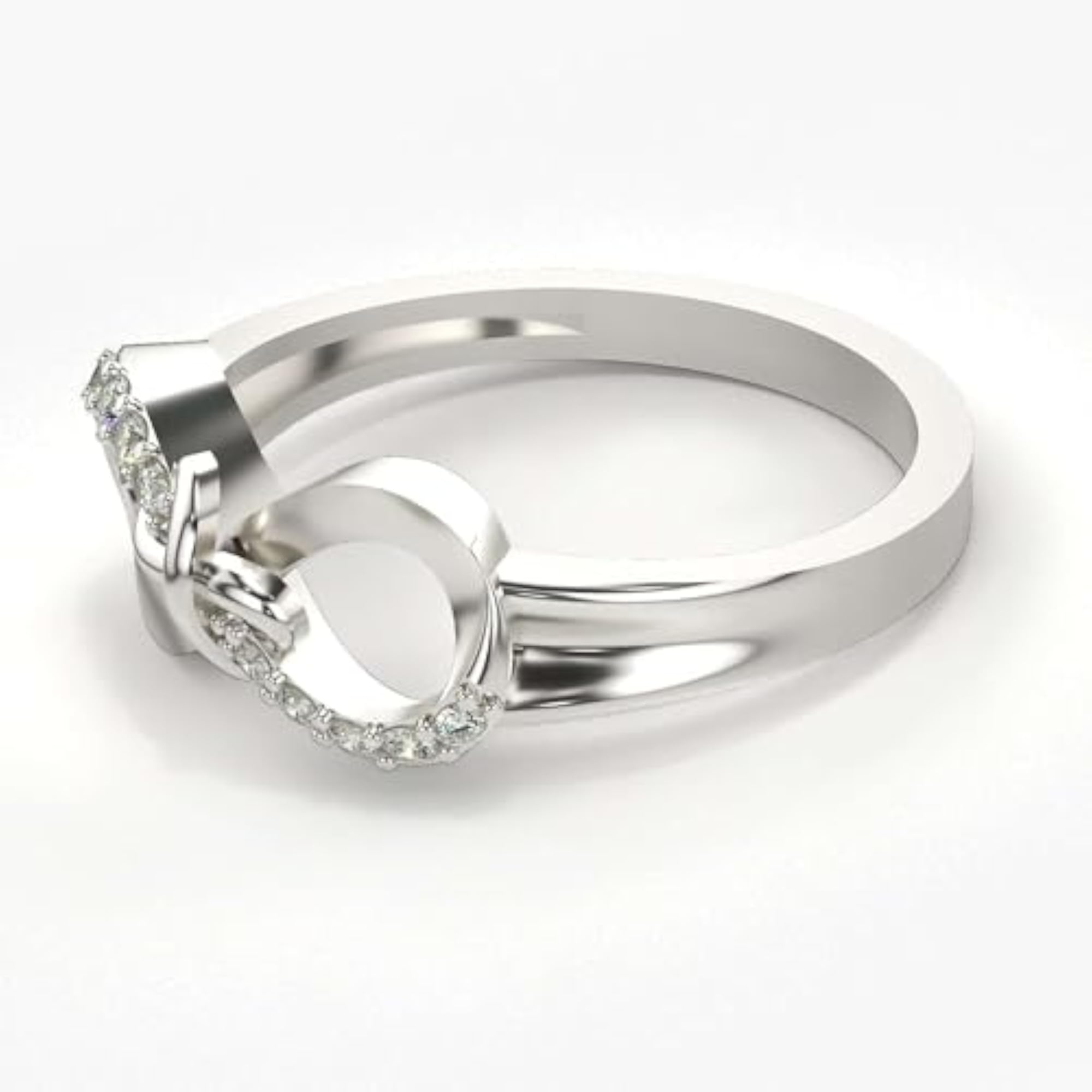 Women's Stylish Sterling Silver & Certified Lab Grown Diamond Ring, 0.10cts