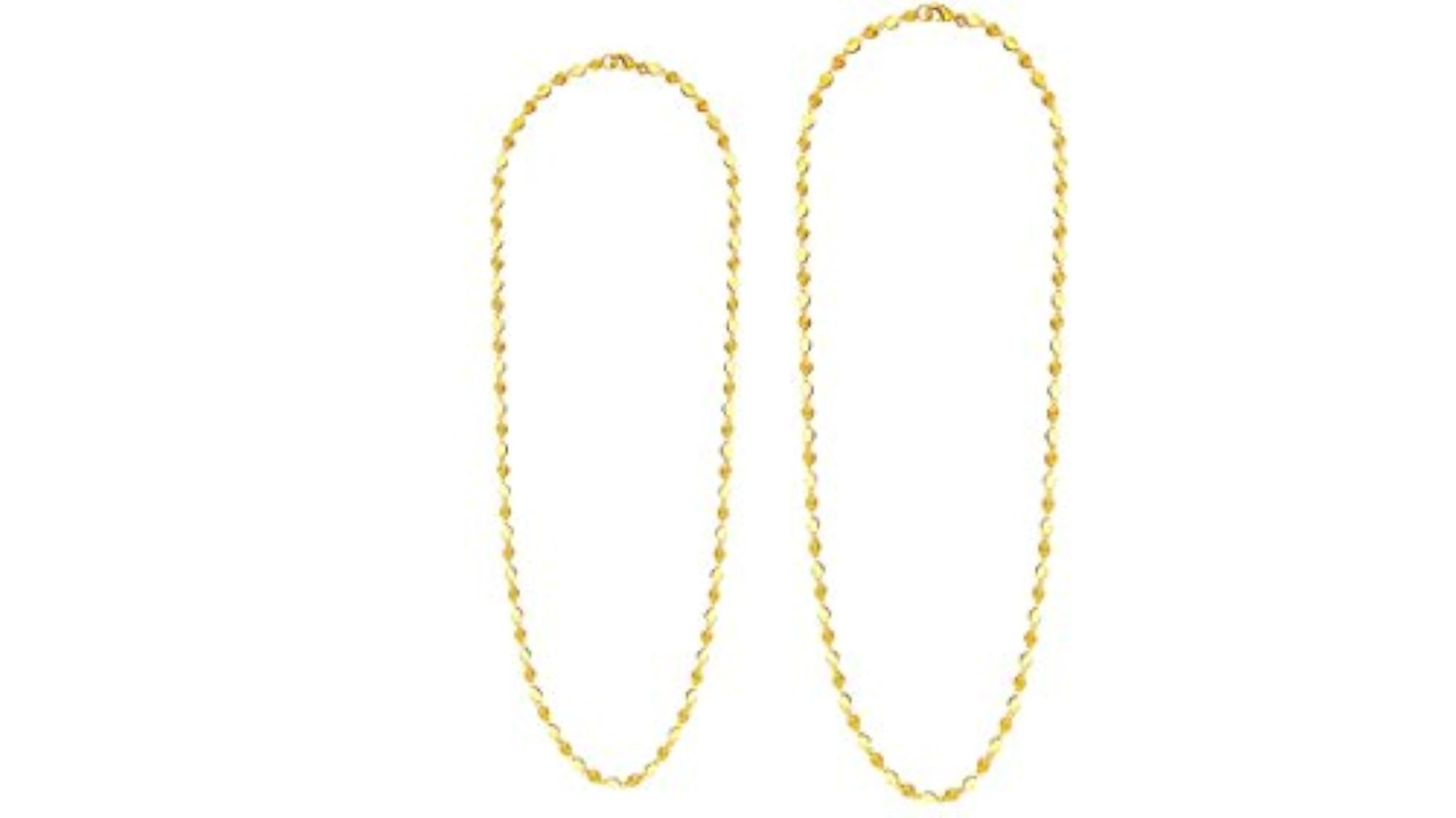 24K Gold Plated Link Necklace Combo Gift Pack of 2