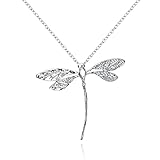 925 Sterling Silver Dragonfly Necklace Delicated Dragonfly Pendant Necklace for women Birthday gift for Wife Girlfriend