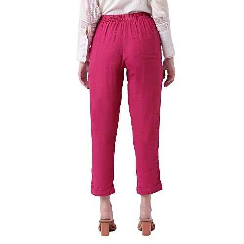 Image of AND Solid Linen Flared Fit Womens Pants