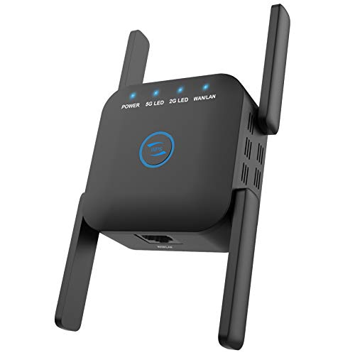 WiFi Range Extender, Beenate 1200Mbps Signal Booster Repeater, Dual Band 2.4G & 5Ghz WiFi Extender, 4 Antennas Full Coverage with Ethernet Port and WPS, Ap Repeater Mode Wireless Signal Booster