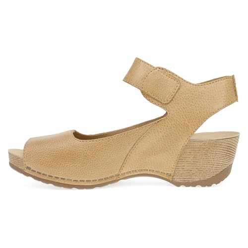 Image of Dansko Tiana Slip-On Platform Sandal for Women - Cushioned, Contoured Footbed for All-Day Comfort and Support - Hook & Loop Strap with Buckle Detail - Lightweight Rubber Outsole