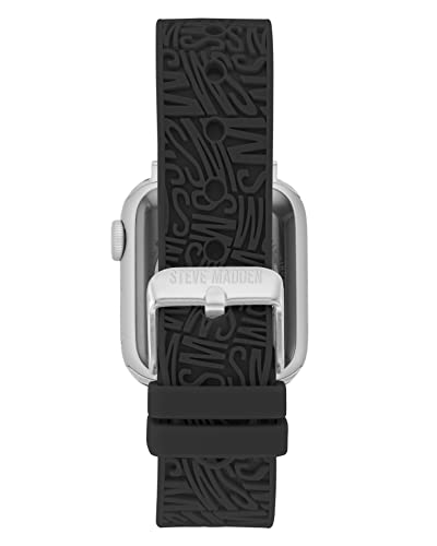 Steve Madden Fashion Silicone Band for Apple Watch, Secure, Adjustable, Fits Most Wrists