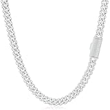 KRKCLIFE Moissanite Cuban Link Chain Bracelet & Necklace for Men Women 24.4CT, 14K Gold Plated S925 Sterling Silver Hypoallergenic, Hip Hop Jewelry Birthday Gifts,D Color VVS1 6mm Width 24inches