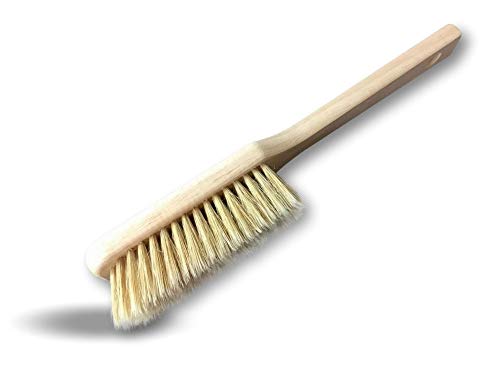 Brosse balayette boulangère Cote à dorer | Bois brut | Soie blanche sortie 40 mm | Four boulanger pâtissier alimentaire pain pizza | Kibros 212939b