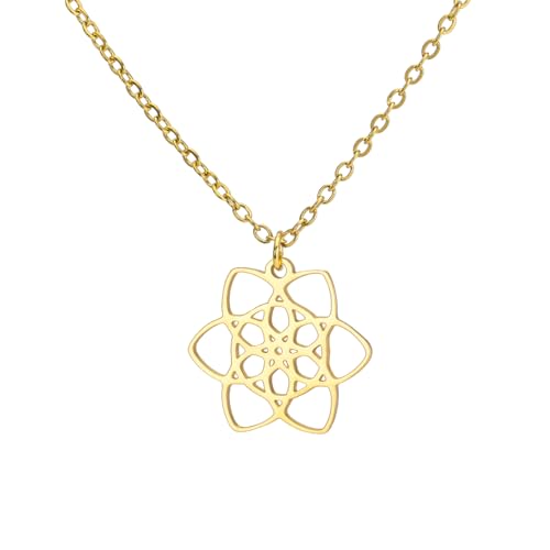 Collier Fleur de Vie anti-ternissement en acier pour remplacer les bijoux qui noircissent