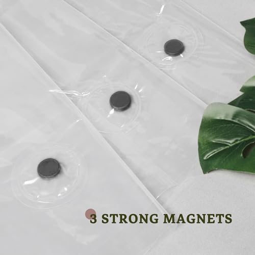 Image of Barossa Design Extra Heavy Duty Shower Curtain Liner Thick - Soft Plastic Shower Liner Waterproof with Grommets & 3 Magnets, Clear, 72 inchx72 inch