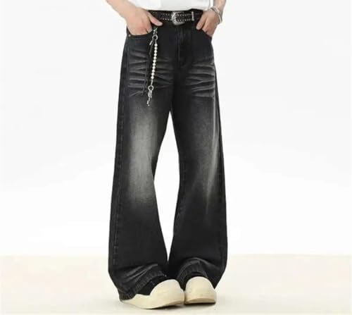 Men's Jeans American Style Straight Leg Denim Pants Handsome Curved Knife Design Trousers2