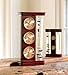 Galileo Glass Thermometer Clock Barometer Hygrometer | 12-Inches Tall with Cherry Wood Frame | Law of Physics | Indoor Room Temperature for Home House Office Desk Counter Tabletop