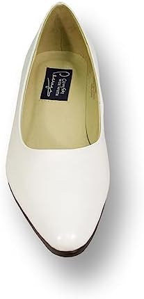 Peerage Gloria (LP8037) Women Wide Width Leather Wedge Nice Pumps White 8.5 | Image 1