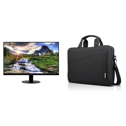 Image of Acer 21.5 Inch Full HD (1920 x 1080) IPS Ultra-Thin Zero Frame Computer Monitor (HDMI & VGA Port) & Lenovo Laptop Bag T210, Messenger Shoulder Bag for Laptop or Tablet