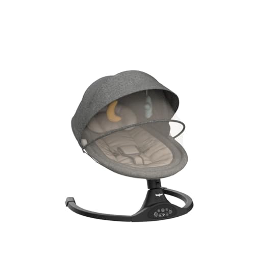Image of Baybee Automatic Electric Baby Swing Cradle for Newborn with Adjustable Speed, Soothing Music, Rocker Function, Mosquito Net, Safety Belt & Removable Toys (Black)