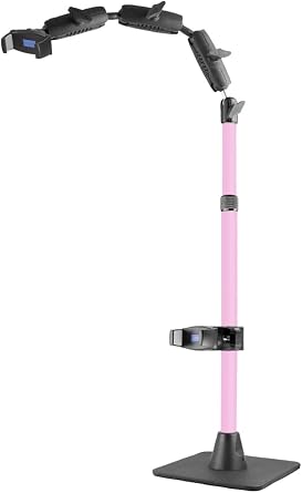 ARKON Mounts Remarkable Creator Cookie Decorators Mount Stand | Pico Projector & Phone Holder | Second Phone Mount | Solid Base | Pink Extension Pole | for Cookie Decorators, Content Creators, More