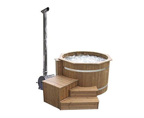 bambus-discount.com Hot Tub Set4 Standard mit Holzofen, Durch. 150cm - für Holzbadefass Badefässer Badefass für draussen Badetonne Hot Tubs Badebottich Holzbadewanne