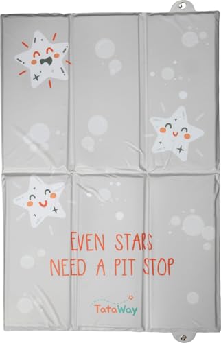 Tataway Table à langer pliable portable pour bébés, matelas à langer de voyage imperméable et compact, avec poches de rangement, doux et lavable, idéal pour les...