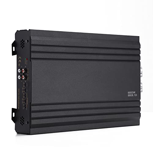 Facmogu 3000W Max Power Class D Mono Channel Subwoofer Amplifier, 1500W/900W/600W Rms 1 Channel Car Audio Monoblock Amp, High Power Car Monoblock Amplifier, Rca Input, Bass Eq, Lpf, Subsonic Filter #TOP28