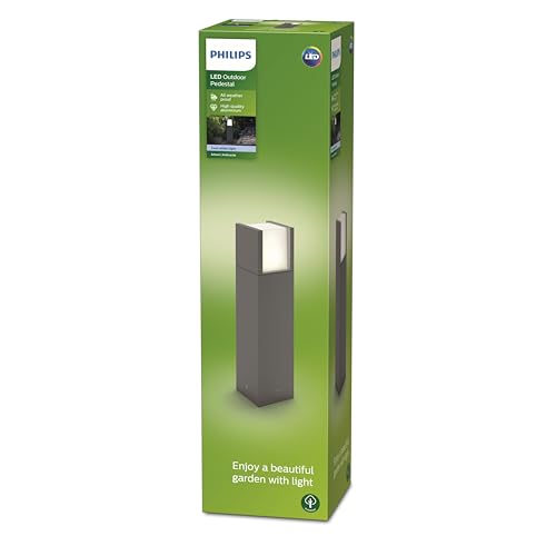 Philips myGarden Arbour - Pedestal, iluminación exterior, LED, aluminio, luz blanca fría, 10 x 10 x 40 cm, color antracita