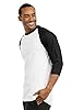TOP PRO Men's 3/4 Sleeve Casual Raglan Jersey Baseball Tee Shirt, Black/White-1, 3XL #1