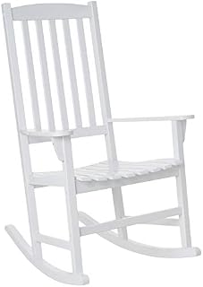 Cambridge-Casual Solid Wood Bentley Porch Rocking Chair, Rocker, White