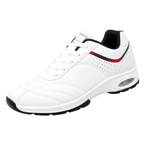 Hombres Casual Simple Cuero Viaje Correr Talla Grande Zapatillas Casual Zapatos, Blanco, 45 EU