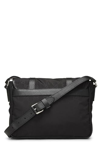 Pre-Loved Black GG Nylon Flap Messenger Small, Black4