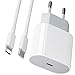 Produktbild iPhone Schnellladegerät, iPhone Ladekabel 2M mit 20W iPhone Ladegerät, USB C Netzteil mit Schnellladekabel iPhone, iPhone Ladegerät Stecker mit Ladekabel USB C für iPhone 14/13/ 12/11/X/Xr
