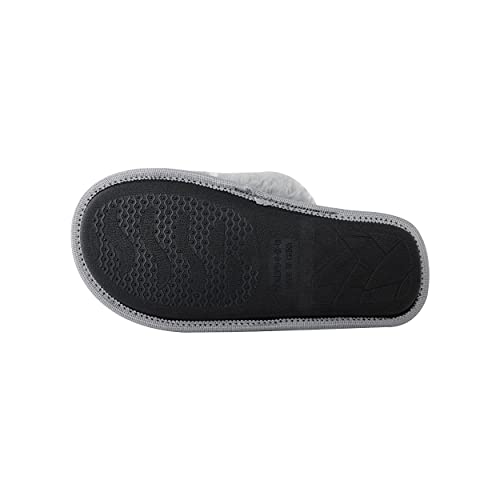 Image of FOCO Womens NFL Team Script Wordmark Fuzzy Cross Slide Slippers