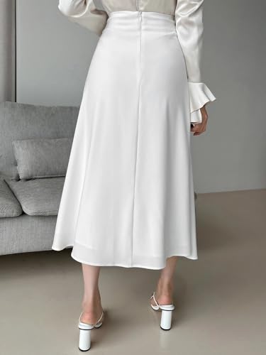 Women's Flowy Trendy Skirt High Waist Solid Skirt3