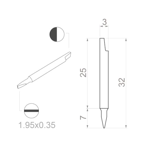 Bernstein Keramik-Klinge (Bit), 1,95 x 0,35 mm Tools for Electronics 1-755