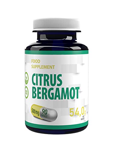 Citrus Bergamota 500mg 90 Capsule Vegan, supporta il metabolismo degli zuccheri nel sangue, integratore ad alta resistenza