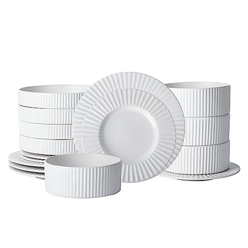 Image of Christian Siriano Lusso 16-Piece Dinnerware Set Stoneware, White